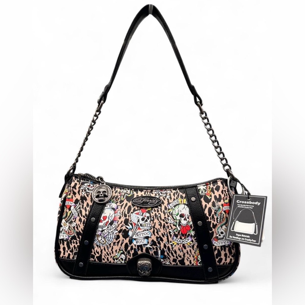 Ed Hardy Leopard Print Shoulder Bag